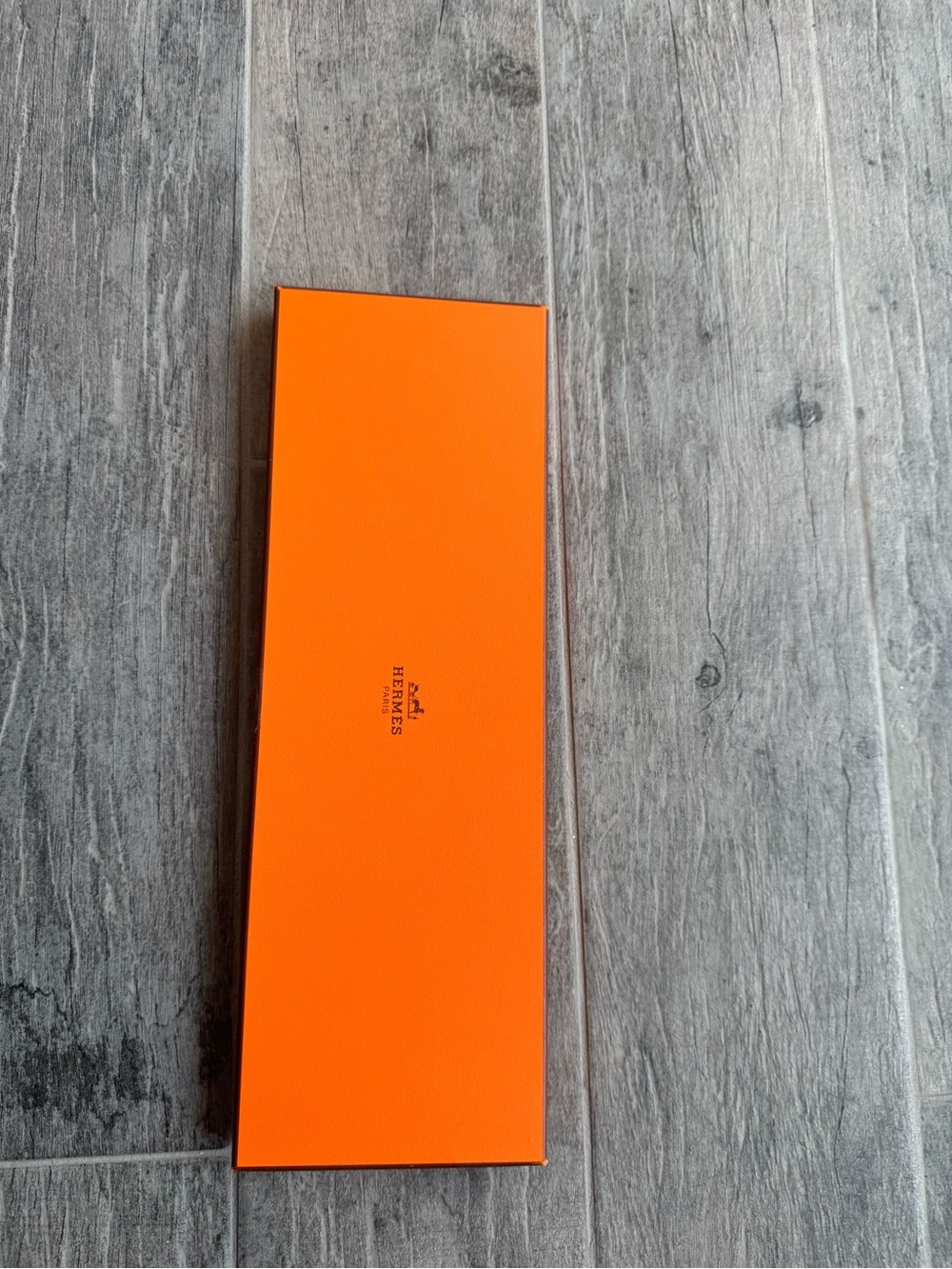 Authentic Hermes Paris orange scarf or tie box ( empty )